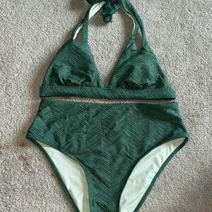 Cupshe Green Halter Bikini Set